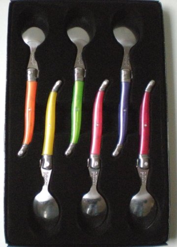Laguiole I7212P6-NT Kasten mit 6 Kaffeelöffeln in 6 Pastellfarben