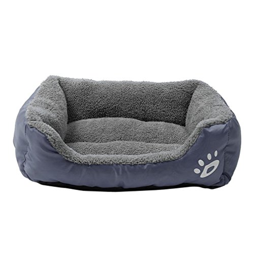 Sannysis Cama Mascotas Perros rectángulo Mascotas Gatos Perros Accesorios Deportiva Perros Cama de Perrito Almohadilla Caliente Cama para Perro casa Mascota Manta Mat (Gris, M)