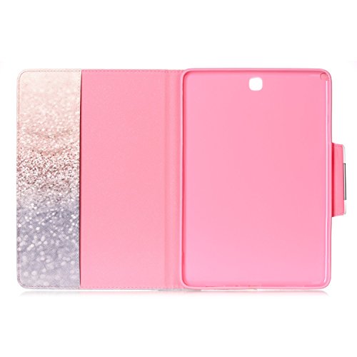 Galaxy Tab A 9.7 Hülle Case,Galaxy Tab A 9.7 SM-T550 Ledertasche,Ukayfe Muster Schutzhülle Leder Tasche für Samsung Galaxy Tab A 9.7,Niedliche Cartoon Malerei Muster Bling Glitter Strass Design Slim Fit Folio PU leder Flip Cover im Bookstyle Kunstleder Schutzhülle Cover Tasche mit Ständer für Samsung Galaxy Tab A 9.7 Zoll mit 1 x Schwarze Eingabestift - 6