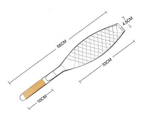 Tosnail 4 Stück Grillroste / Grillwender Fisch, 56*11*4.5cm