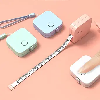 Wolpin 1 Pc Measuring Tape (1.5m) Meter Plastic Portable Double Sided Ruler Measurement Tape Body / Clothing Inch & Cm Mini Lightweight, Peach