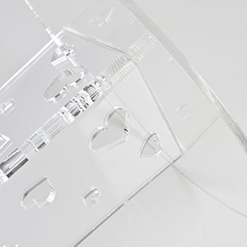 Olivia Clear Acrylic Party & Wedding Cake Stand With Heart Design Column - 100mm, 200mm, 300mm, 400mm & 500mm - Set of all 5 sizes