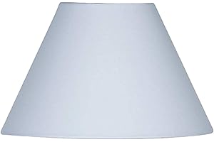 LOXTON LIGHTING Traditional Plain Cotton Coolie Lampshade - for Table Lamps or Ceiling - Cylinder Pendant with Reducer - 10" / 25cm - Primrose Yellow, Navy, Sage Green, Raspberry Red, Cream, White or Grey (White)