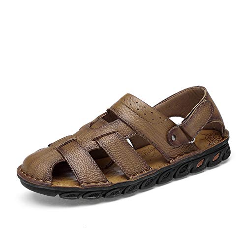 Preisvergleich Produktbild Apragaz Herrenmode Sandalen, Lässige Coole Atmungsaktive Bequeme Klettverschluss Outdoor Wasser Schuhe (Color : Dunkelbraun, Größe : 40 EU)