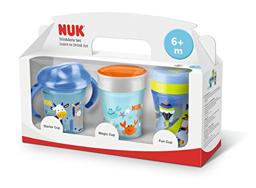 NUK Trinklern-Set mit je 1x Starter-, Magic- und Fun Cup, je 1x gratis Ersatz- Trinktülle und Trinkhalm - 2