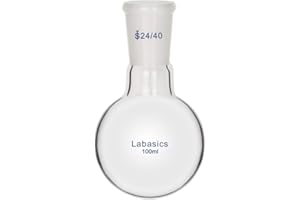 Labasics Glass 100ml Single Neck One Neck Round Bottom Flask RBF, with 24/40 Standard Taper Outer Joint, 100ml