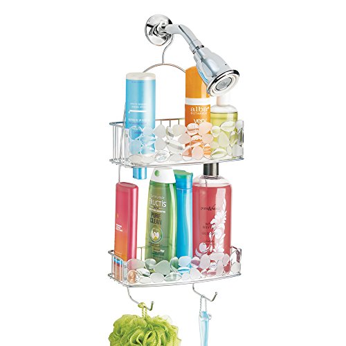 InterDesign 68576EU Pebblz Badezimmer-/Dusch-Caddy für Shampoo, Conditioner, Seife Edelstahl 26,04 x 11,43 x 55,88 cm, Silberfarben/Durchsichtig - 6