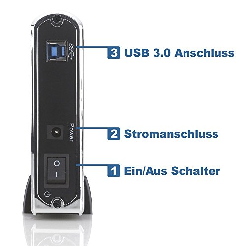 XeReon 3,5″ Externes Gehäuse USB 3.0 für Festplatten Schwarz Hochwertiges Aluminium Festplattengehäuse (Festplattengehäuse 3;5″ USB 3.0 / schwarz) - 3