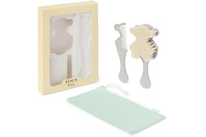 TOUS BABY - Set belleza Beauty de cepillo, peine y bolsa transportable para tu bebé. Color Gris.