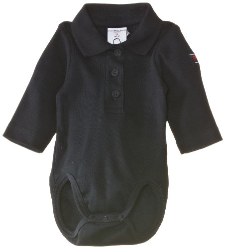 Polarn O. Pyret Unisex Baby Classic PO.P Collar Long Sleeve Bodysuit, Navy, 9-12 Months