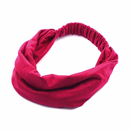 HuntGold 1XMädchen Dame Weit Yoga Schönheit Make-up Gesicht waschen Haarband Elastic Stretch Stirnband (weinrot) - 3