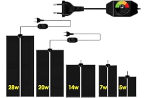 ReptilHábitat - Manta Calefactora para Reptiles 5w 7w 14w 20w y 28w Almohadilla Térmica con Temperatura Ajustable, Calentador de Invernadero para Lagarto, Serpiente, Tortuga, etc. (5w 14x15cm)