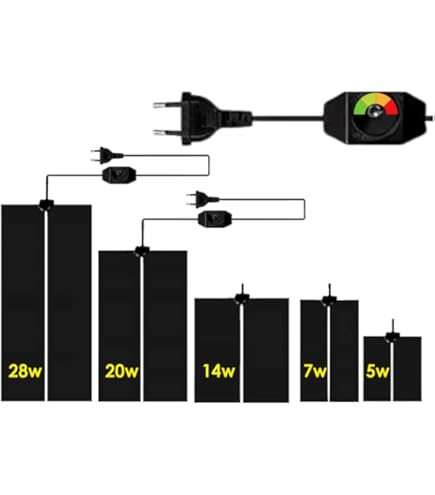 Fangehong Reptilien Heizmatte Mit Temperaturregler - Wärmekissen Für Terrarium 7W 15x28cm