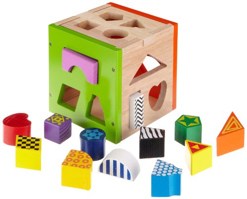 Eichhorn 100002224 - Holz-Steckbox bunt, Steckwürfel inklusive 14 Steine, 14,5x14,5x15 cm