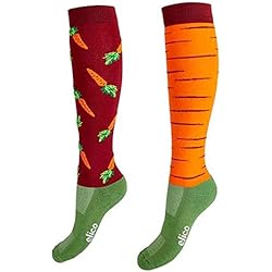 Elico Chaussettes d'équitation Motif carotte Taille unique 38-42