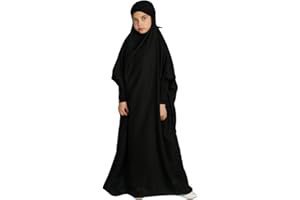 IDOPIP Muslim Girl Abaya Dress Baya Dubai Arabian Jilbab Skirt Long Sleeve Modest Islamic Islamic Eid Ramadan Prayer Clothes