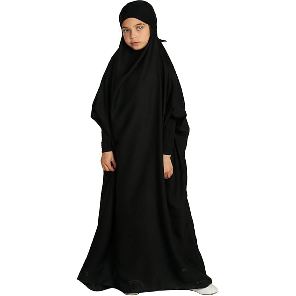 thumbnail image 2 of Plain Black 2-Piece Dubai Abaya Set – Loose Fit Prayer Dress With Free Shawl | For Hajj, Umrah, Mosque, Travel 2 of 11