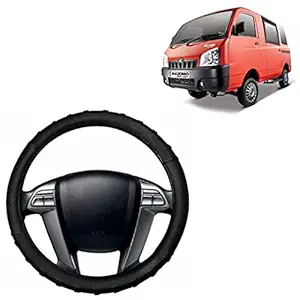 RD Universal Car Chunnt Steering Wheel Cover Compatible for Compatible for Mahindra Maximo Plus (Black, Leatherite)