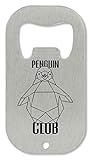 100% acero inoxidable. Geometric Penguin Club Black Monochrome Abrebotellas