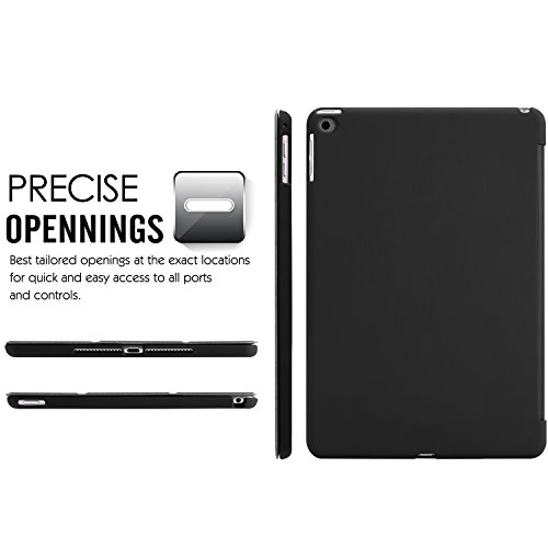 MoKo Hülle für Apple iPad Air 2 – Ultra Slim Kunstleder Schutzhülle Leder Hülle Tasche Ledertasche Etui Smart Case Cover mit Standfunktion Auto Sleep/Wake up Funktion für Apple iPad Air 2/iPad 6, Schwarz - 3