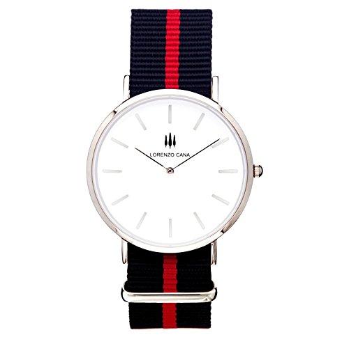 LORENZO CANA Luxus Armbanduhr Schweizer Uhrwerk Saphirglas 40 mm Durchmesser Edelstahl NATO Armband Uhrenbox Wasserdicht klassisch Trend hochwertige Uhr Markenuhr 80018