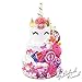 Produktbild MomsStory - Windeltorte Mädchen | Einhorn | Geschenk zur Geburt, Taufe, Babyshower | 3 Stöckig (Rosa/Weiß)