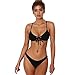 Produktbild Damen Bikini-Set Internet Solid Straps Bikini Set Push-up Gepolsterter Badeanzug (M, schwarz)