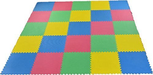 40 SQ FT / 3.68M² / 36 Pack Interlocking EVA MultiColoured Soft Foam Baby Child Play Area Yoga Exercise Mats