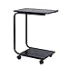 Produktbild Furinno FTD0405G Kaca Glas-Couchtisch Holz mit Lenkrollen schwarz