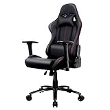 Amoiu Racing Chaise, Fauteuil de Gamer, Siège de Bureau de 3D Accoudoirs Réglable avec Appui tête Soutien Lombaire, Noir