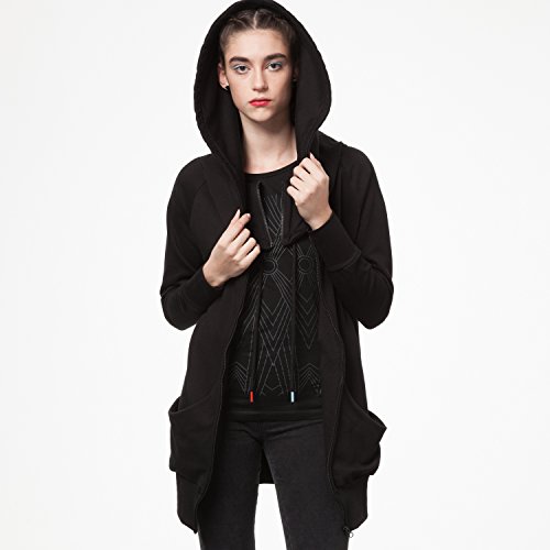 THOKKTHOKK Damen Sweatjacke Schwarz Bio Fair, Größe:L/XL - 5