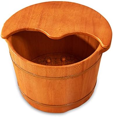 Wooden Foot Tub By FONK Solid Wood Insulation Foot Bath Health Foot Bath Foot Barrel Wooden.,A-41cm*26cm