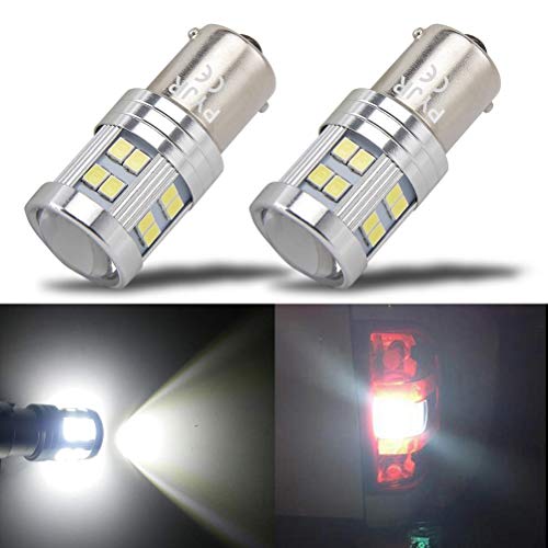 BA15S led 12v luz diurna P21W led luz de marcha atrás, PYJR 6W DC10-30V Voltaje ancho Luz blanca 6000K, 2 unidades