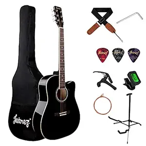 JUAREZ Arpeggio 41 Inch Acoustic Guitar Kit, Spruce Top, Black