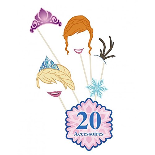 Disney Frozen Anna Elsa Olaf und co. Partyfun und Partygag / Selfie / Photo Verkleidungs Kit / Frisuren am Stab mit Zubehör - 2