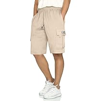 Buy Q - RIOUS Mens Casual Sweat Cargo Cotton Shorts Drawstring