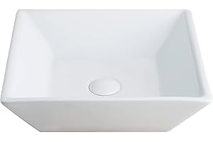 DEER VALLEY Vasque à Poser Salle de Bain DeerValley DV-1V022 Lavabo Salle de Bain et Wc Carré en Céramique,Blanche Vasque a Poser Salle de Bain 275mm*275mm