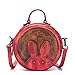 Produktbild Jsfnngdv Damen Round Bunny Bag, Schultertasche Leder Circle Crossbody Bag (Color : Red)