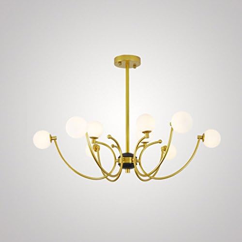 CCYYJJ Iron Lamps, Post-Modern Chandelier Of Simple Lounge Glass Ball Creation Of Lighting 9 Bedroom Room Of The Restaurant Chef G4 Select ( Color: # 1 )