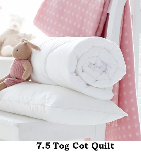 Homefurnishing Baby Cot Bed Anti-Allergy Poly-cotton Duvet/Quilt Or Pillow, Toddler, Junior, Nursery, 4.5 Tog, 7.5 Tog, 9.0 Tog (7.5 Tog Quilt)