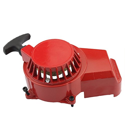 GOOFIT Tirador Minimoto, Aluminio Arranque para 47cc 49cc 2 Tiempos Pit Bike ATV Quad Ciclomotor Scooter Bicicleta Rojo