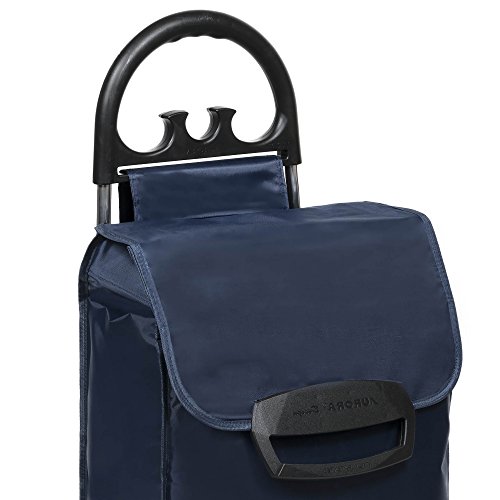 Einkaufstrolley ETY in blau – Klappbarer Trolley nur 1,5kg – Shopper mit leisen Rädern & großem Kühlfach – Einkaufsroller mit 50L bis 30kg belastbar - 2