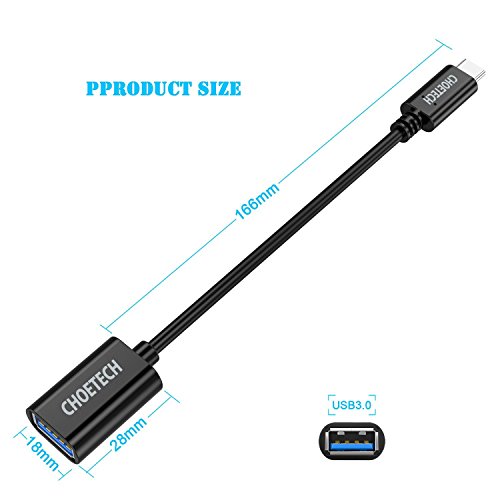 USB C Adapter auf USB 3.0 CHOETECH (0.5ft/15cm) USB Type C auf USB 3.0 Type A [OTG] Adapter Kabel für LG G6, G5, 2016 MacBook Pro, MacBook 2015/2016, Chromebook Pixel, Nokia N1, Nexus 5X/6P und andere - 6