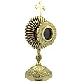 Personal Reliquary Relic Case 6 Inch Brass Sacred Vessel Host Container with Budded Cross by Religious Gifts