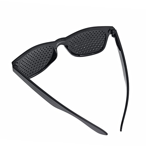Rasterbrille Lochbrille Pinhole Glasses Nadelöhr für Augentrainer Entspannung Gitterbrille mit - 4