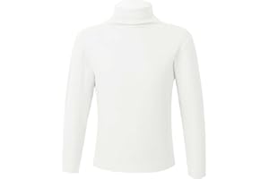 Runhomal Haut Thermique Enfant Fille Garçon Col Roulé sous-Vêtement Thermique sous-Pull à Manches Longues Maillot de Corps Sport Jogging Respirant Hiver 1-12 Ans