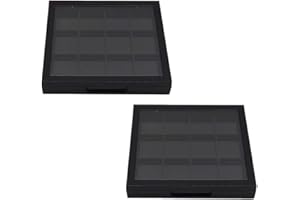 FOMIYES 2 pz Ombretto vuoto Caso 12 Griglie Ombretto Trucco Palette Adesivo Vuoto Palette Cosmetici Organizzatori per Ombretto Rossetto Fard Polvere Nero