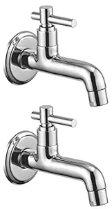 Drizzle Long Body Tarim Brass Chrome Plated/Bathroom Tap/Quarter Turn Tap/Foam Flow Tap - Set of 2