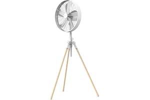 Newlux - Standventilator W3050 mit 5 Flügeln aus Metall, höhenverstellbar 120 – 130 cm, automatische Oszillation 80 ° und 3 Geschwindigkeiten. Kupfermotor 50 W (Weiß)
