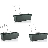 Omnipazar SO-YB02A Askılı Yalı Balkon Saksı 10.8 lt Antrasit 3 Adet